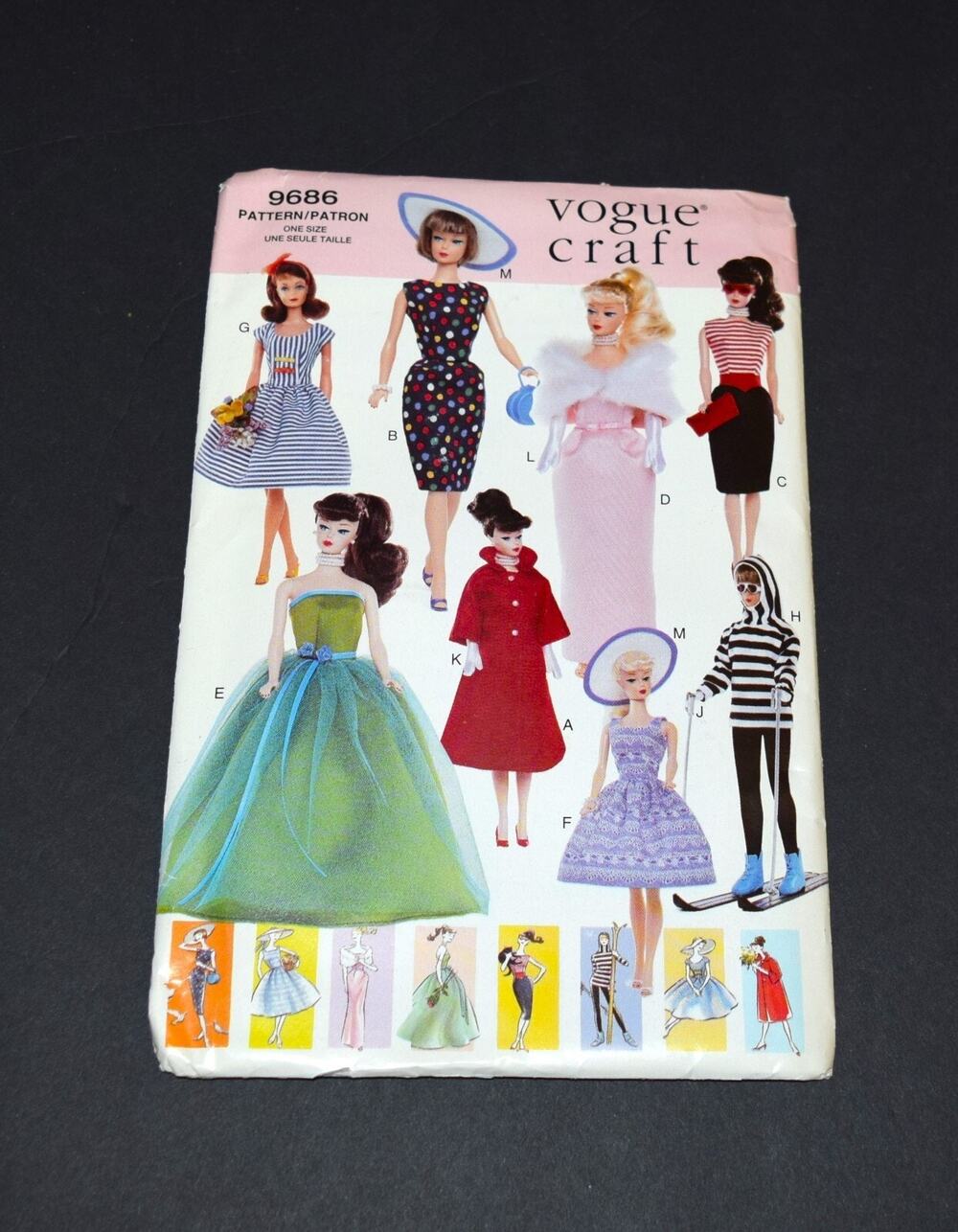 Vogue Craft Pattern 9686 vintage fashions for Barbie 11.5" doll collection UNCUT